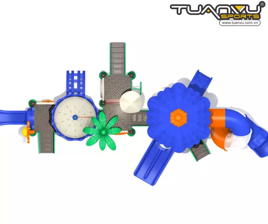 Sân chơi ngoài trời mầm non lâu đài KP-CB1405