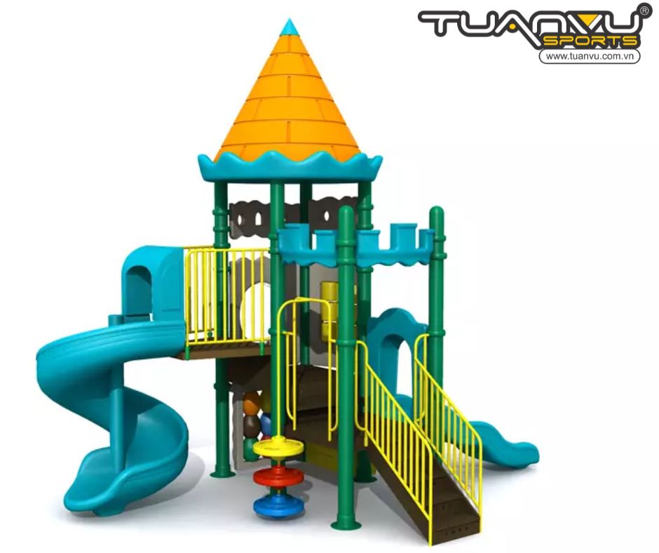 Sân chơi ngoài trời mầm non lâu đài sân sau