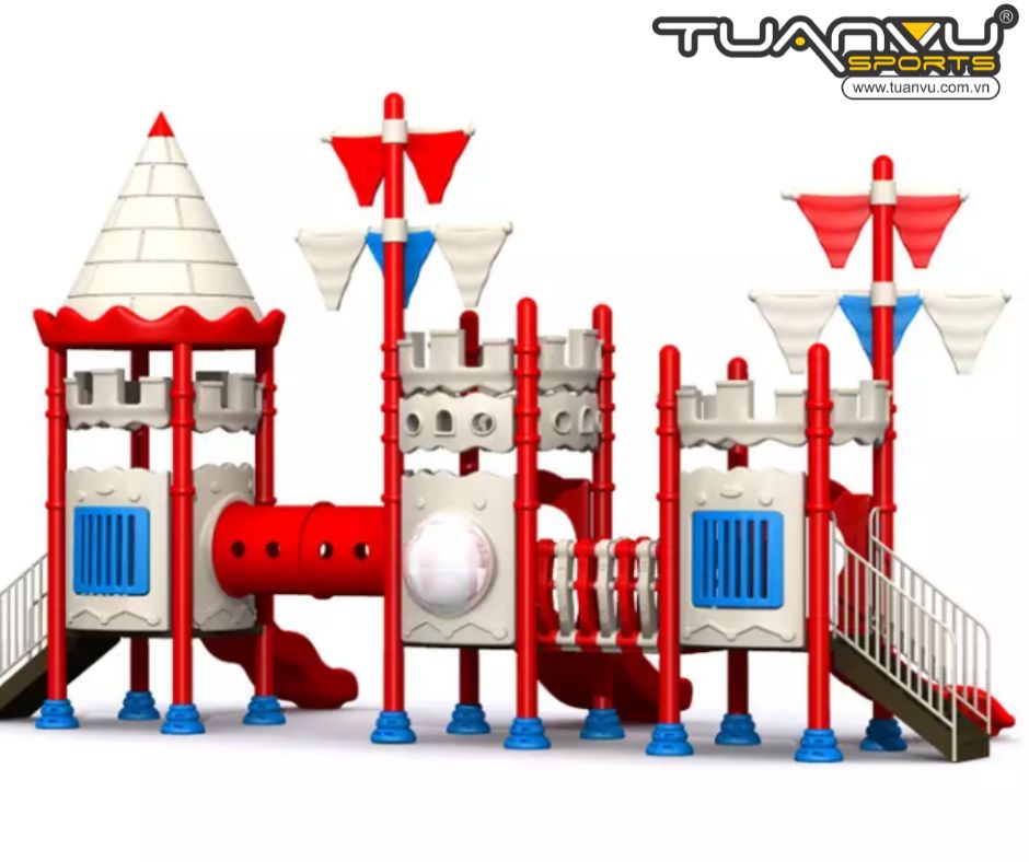 Sân chơi ngoài trời mầm non lâu đài tuyết Giáng sinh