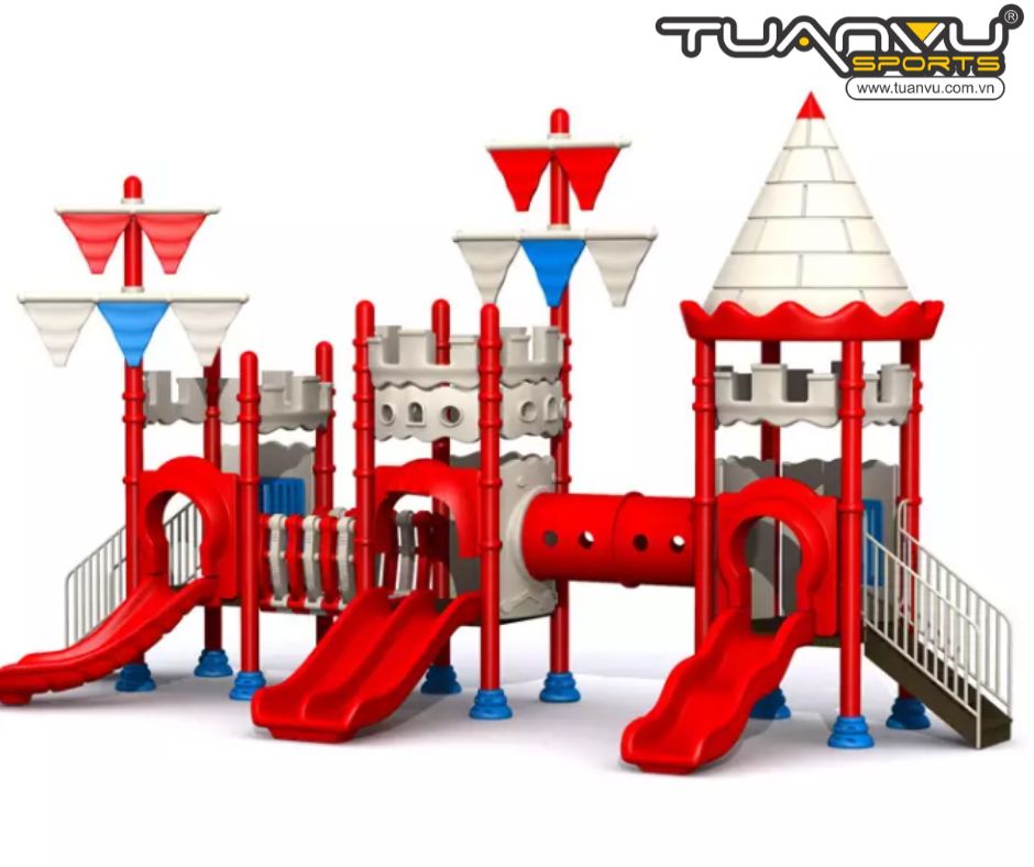 Sân chơi ngoài trời mầm non lâu đài tuyết Giáng sinh