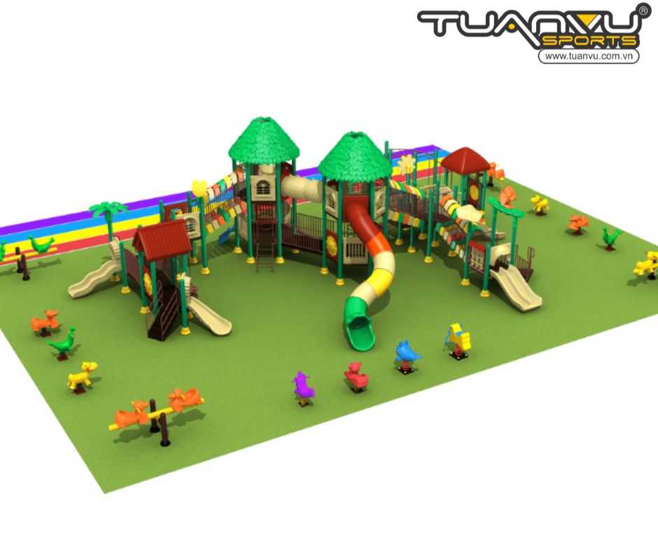 Thiết kế sân chơi 3 tầng mầm non