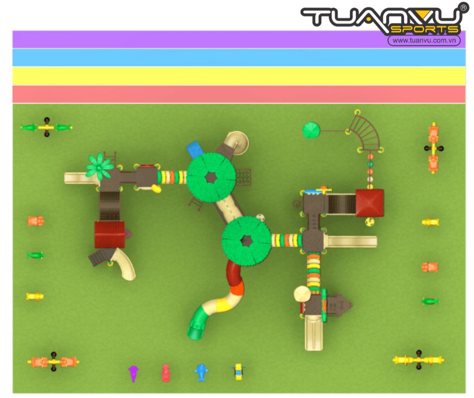 Thiết kế sân chơi 3 tầng mầm non