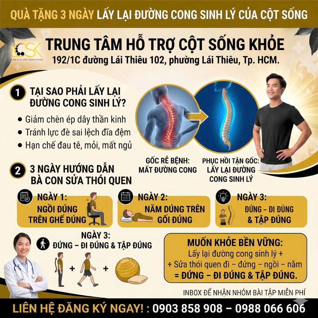 🎁 QUÀ TẶNG 3 NGÀY – LẤY LẠI ĐƯỜNG CONG SINH LÝ CỘT SỐNG