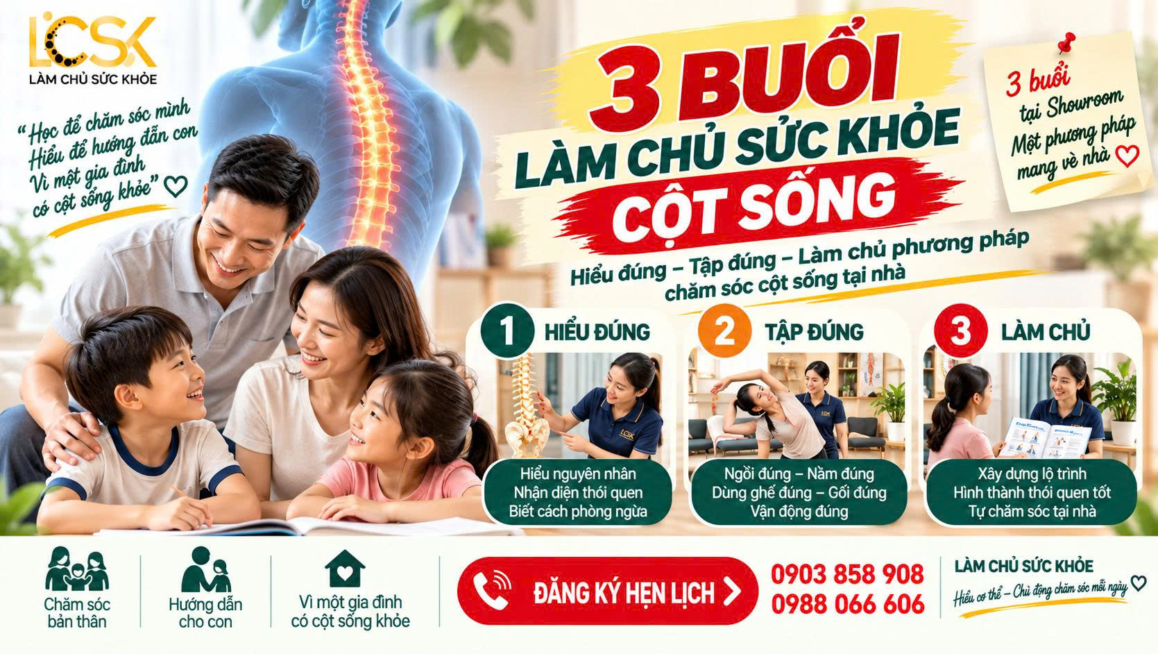 🌿 3 BUỔI LÀM CHỦ SỨC KHỎE CỘT SỐNG