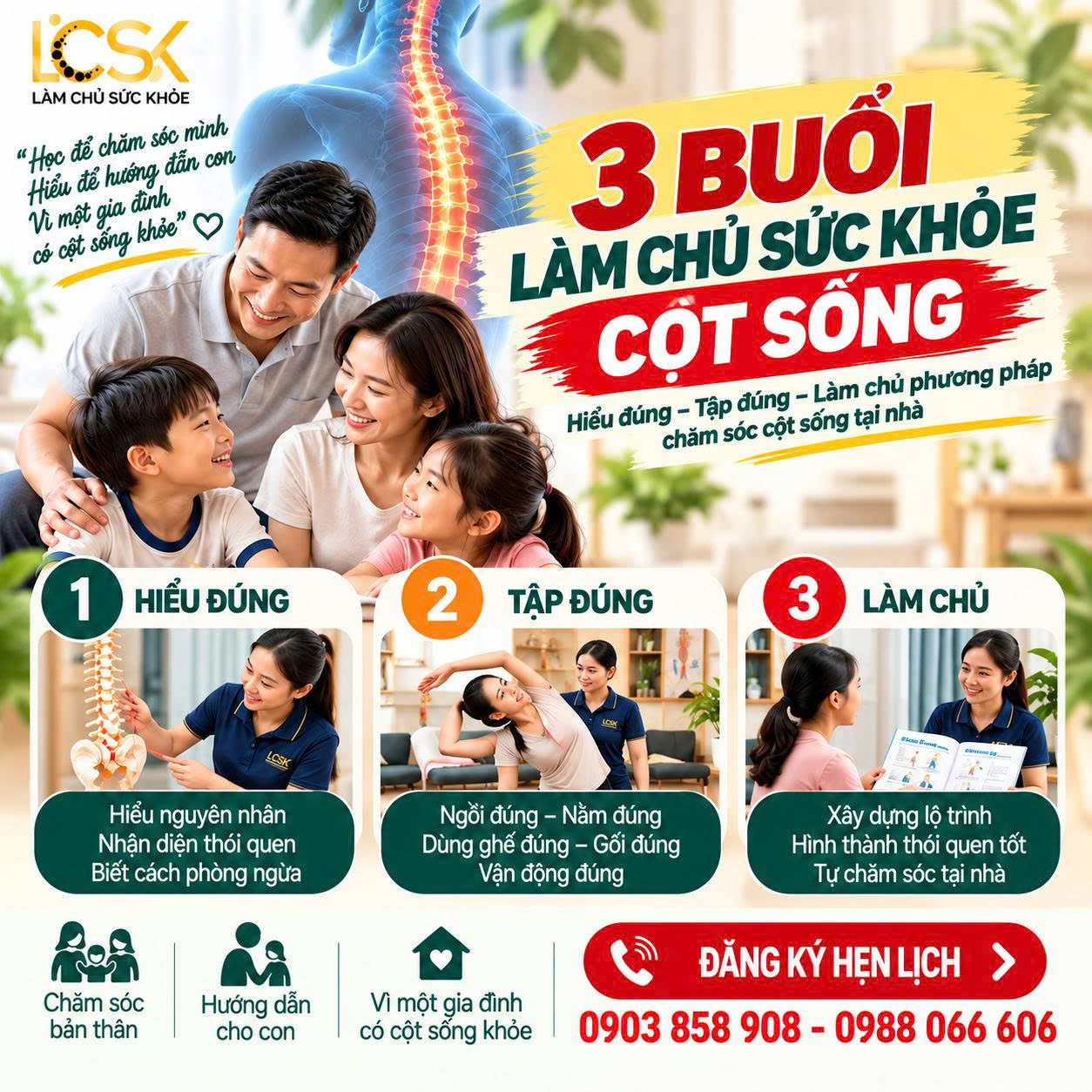 🌿 3 BUỔI LÀM CHỦ SỨC KHỎE CỘT SỐNG