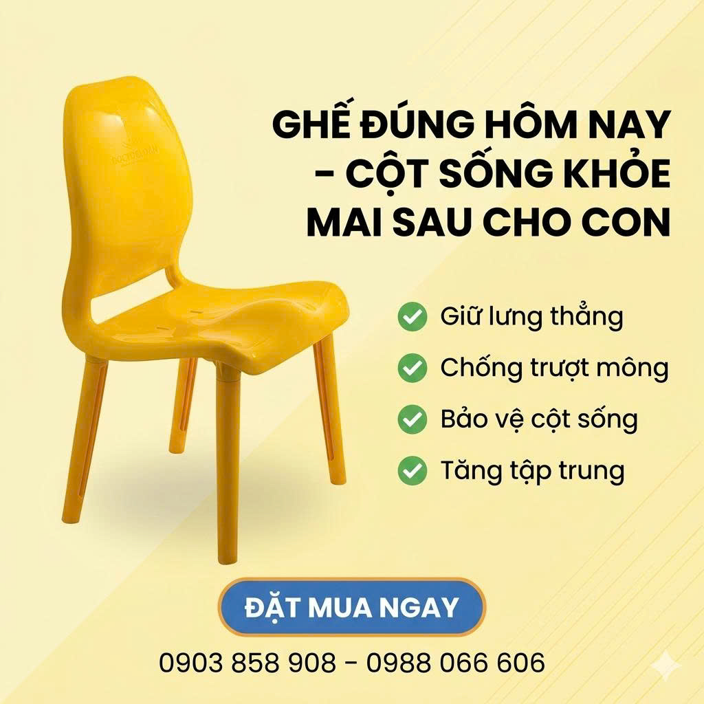 GHẾ NHỰA N85 DOCTORLOAN – CHIẾC GHẾ BA MẸ NÊN TRANG BỊ CHO CON NGAY TỪ HÔM NAY