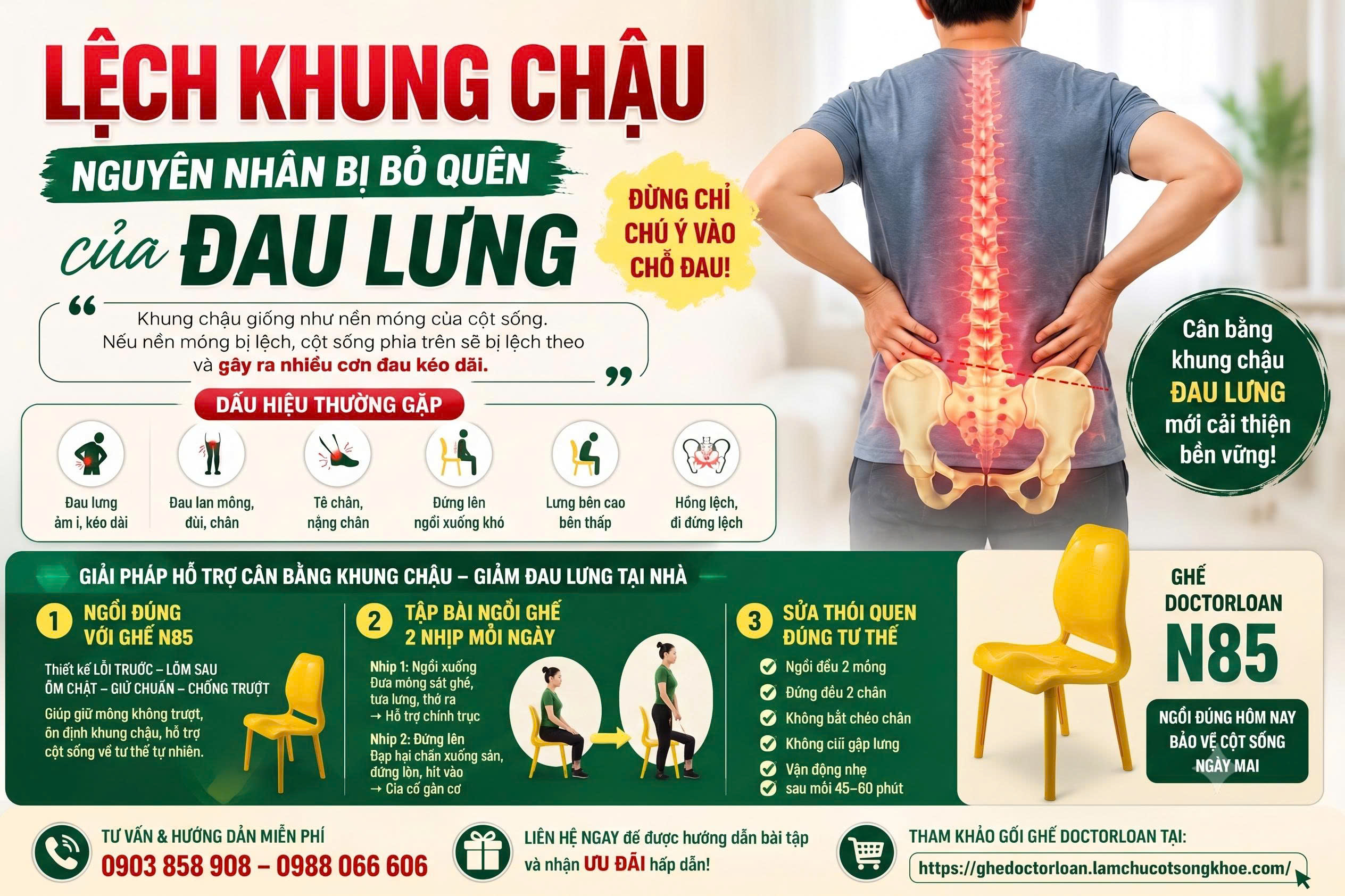 LỆCH KHUNG CHẬU – NGUYÊN NHÂN BỊ BỎ QUÊN CỦA ĐAU LƯNG