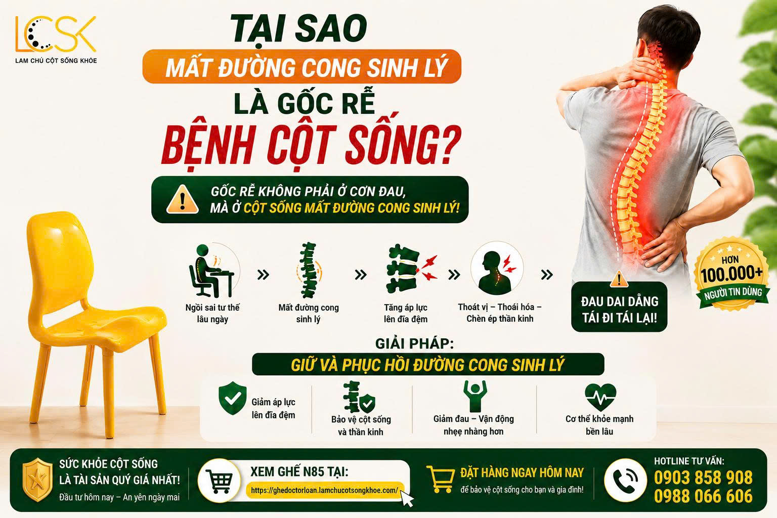 TẠI SAO MẤT ĐƯỜNG CONG SINH LÝ LÀ GỐC RỄ BỆNH CỘT SỐNG?