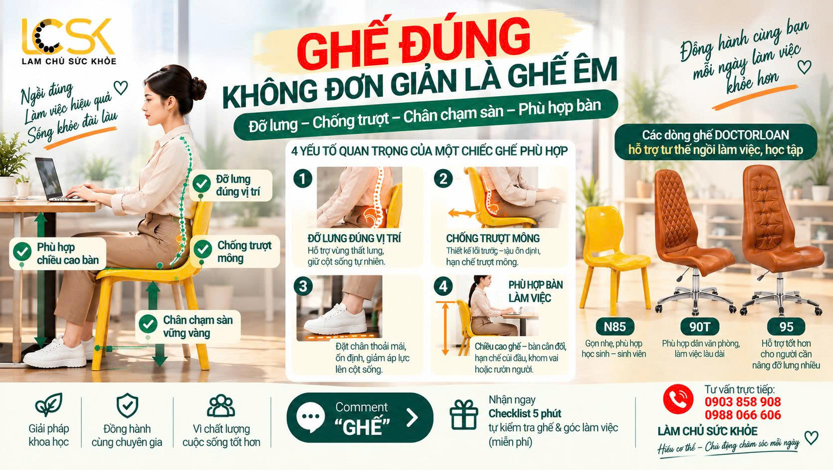 🪑 GHẾ ĐÚNG KHÔNG ĐƠN GIẢN LÀ GHẾ ÊM