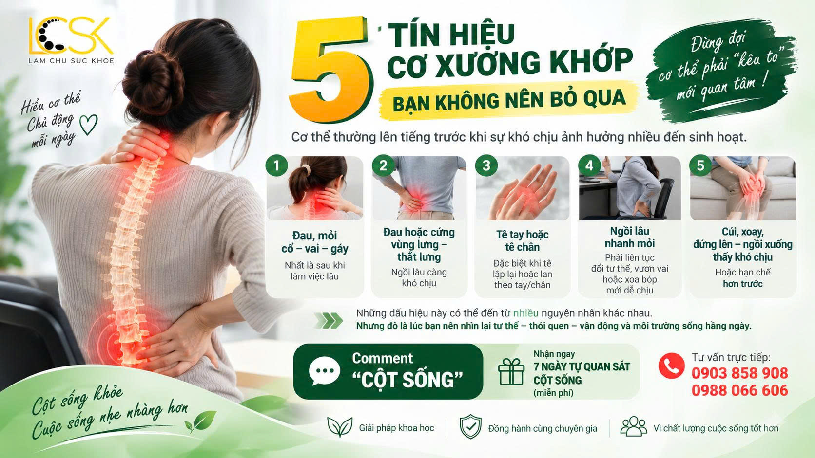 ⚠️ 5 TÍN HIỆU CƠ XƯƠNG KHỚP BẠN KHÔNG NÊN BỎ QUA