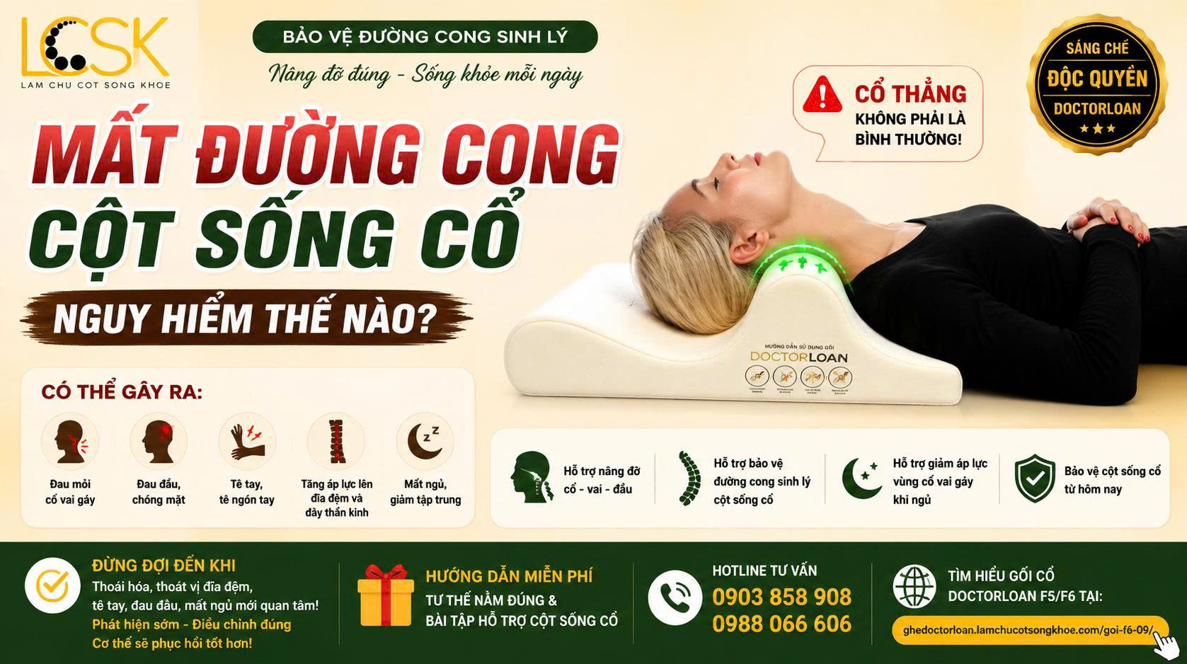 MẤT ĐƯỜNG CONG CỘT SỐNG CỔ NGUY HIỂM THẾ NÀO?