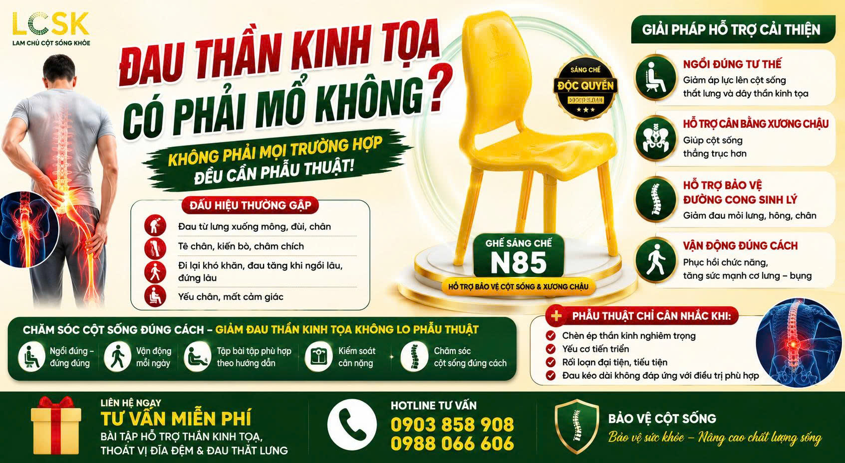 ĐAU THẦN KINH TỌA CÓ PHẢI MỔ KHÔNG?
