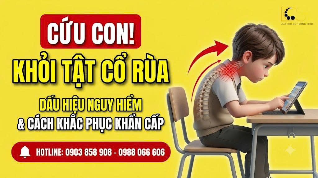 CỨU CON KHỎI TẬT “CỔ RÙA” – ĐỪNG ĐỂ TƯ THẾ SAI TRỞ THÀNH THÓI QUEN