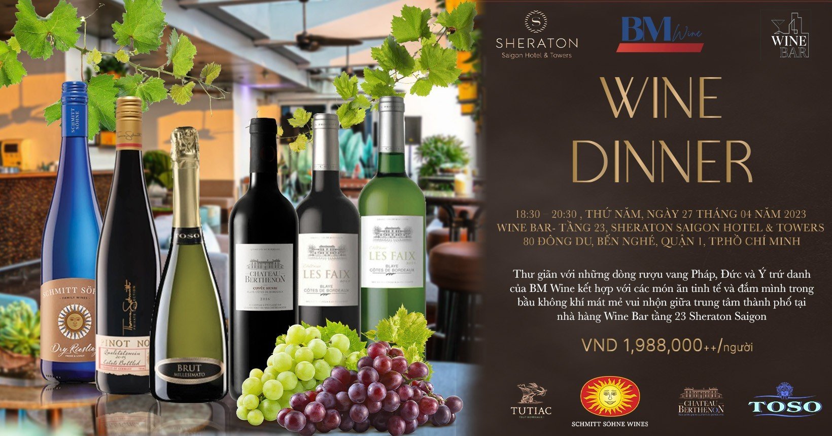 Exquisite wine dinnner