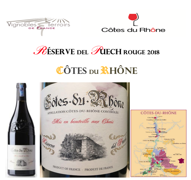 CĐR04. RESERVE DEL PUECH ROUGE 2018 CÔTES DU RHÔNE