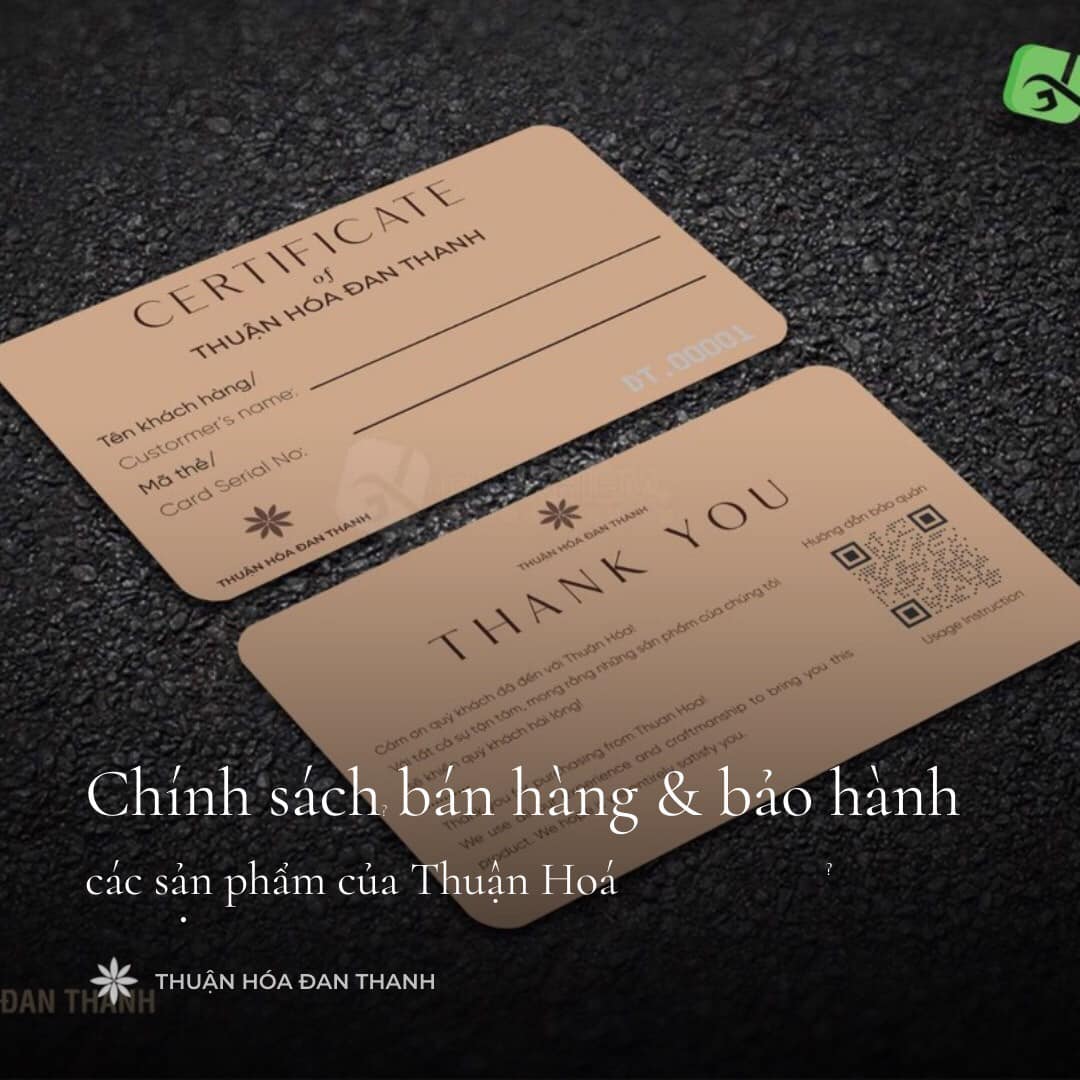 Chính sách chăm sóc, đổi trả, bảo hành sản phẩm tại Thuận Hóa Đan Thanh