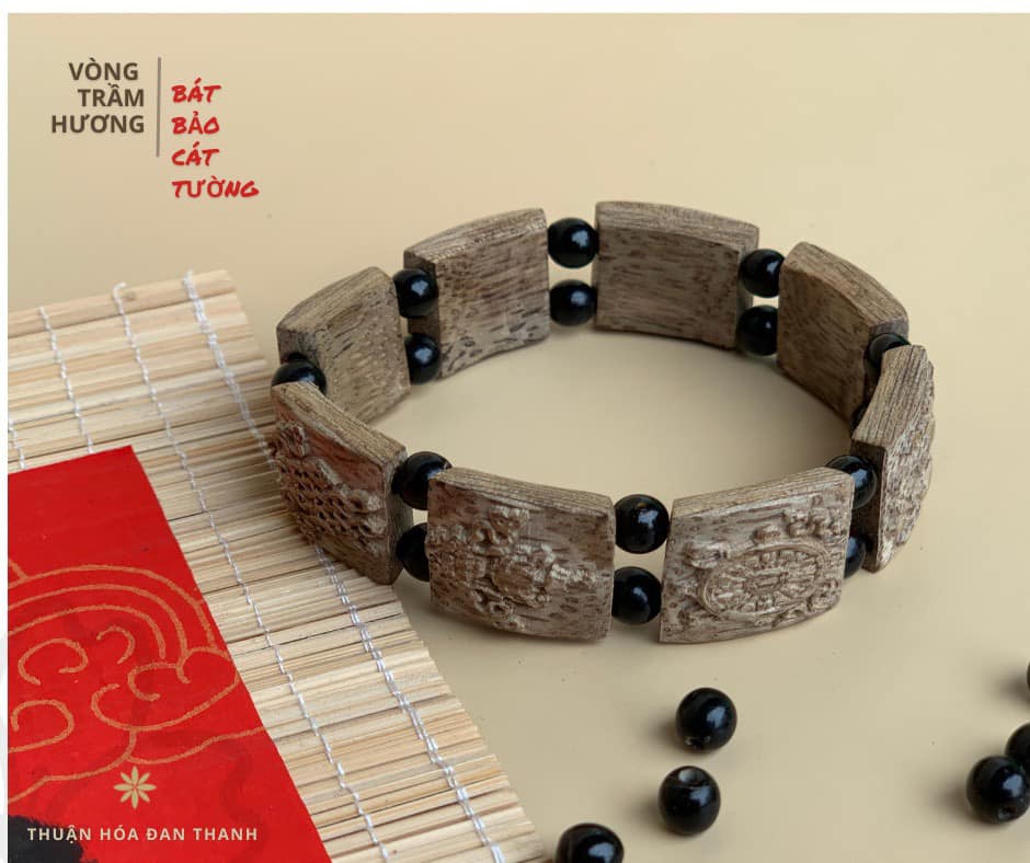 📿 VÒNG TAY BÁT BẢO CÁT TƯỜNG TRẦM HƯƠNG - MÓN QUÀ MANG PHÚC LỘC ĐẦU NĂM MỚI!