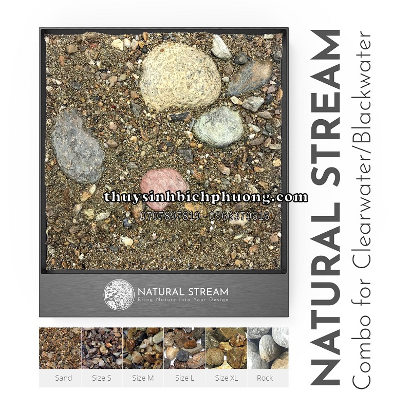 NATURAL STREAM CLEARWATER / BLACKWATER - COMBO CÁT SẠN SỎI ĐÁ SUỐI TỰ NHIÊN FEMOLAY