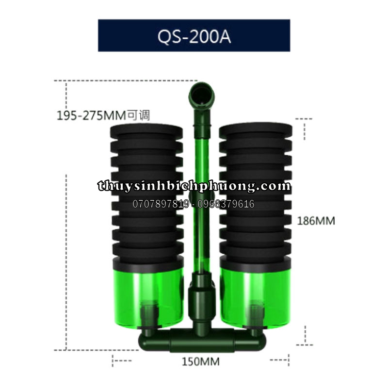 LỌC VI SINH BIO ĐÔI QANVEE SPONGE FILTER