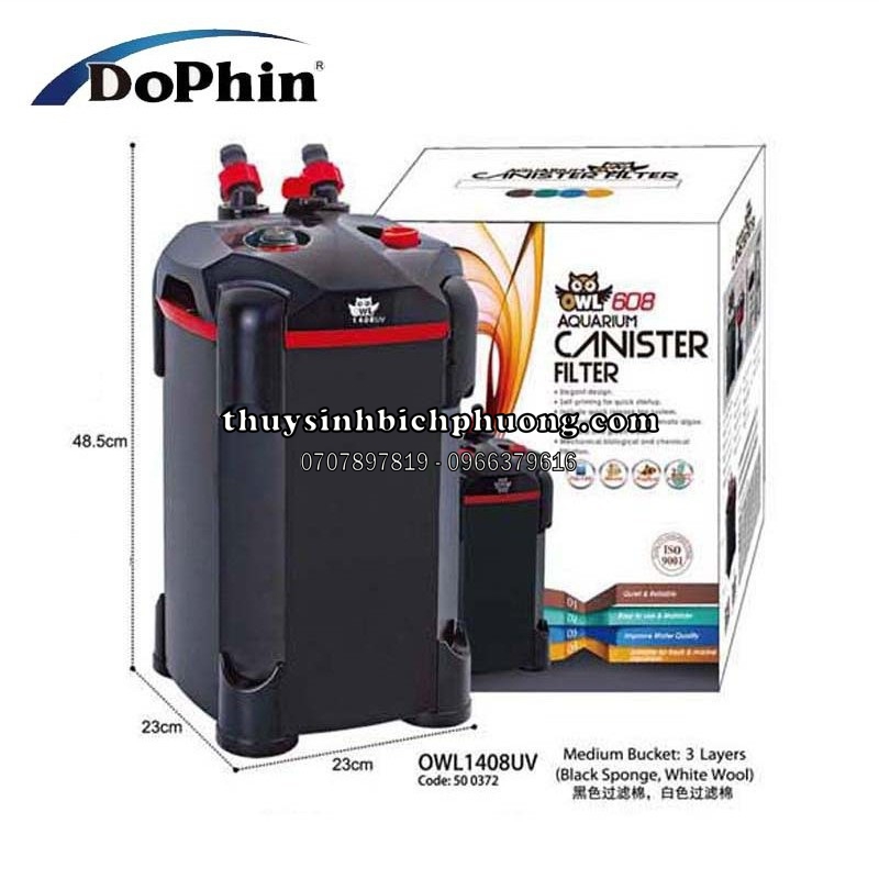 DOPHIN KW OWL - LỌC THÙNG HỒ CÁ THỦY SINH TIẾT KIỆM ĐIỆN