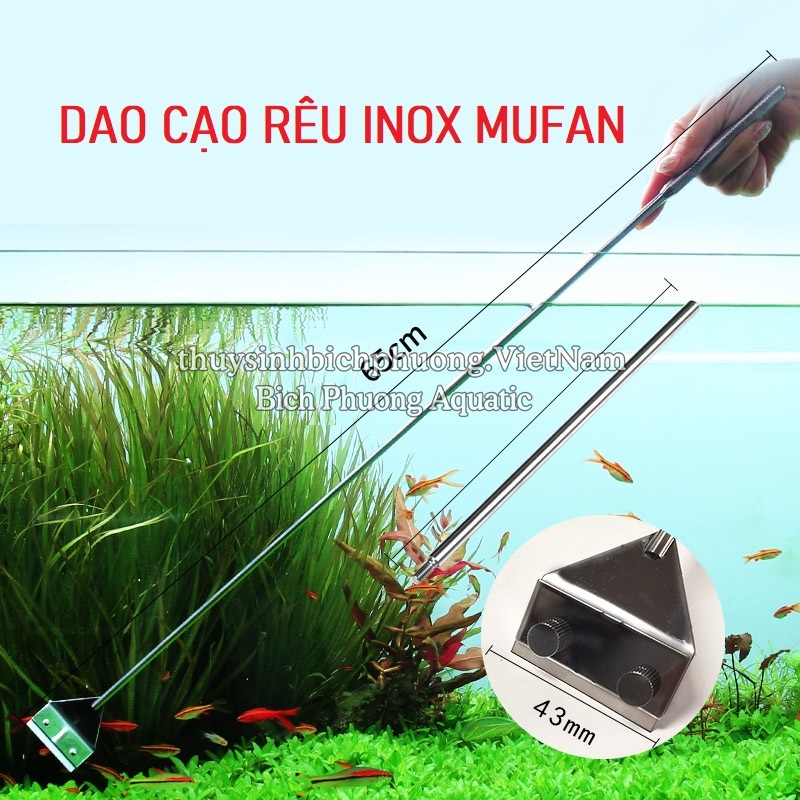 DAO CẠO RÊU INOX MUFAN - VỆ SINH HỒ KÍNH THỦY SINH