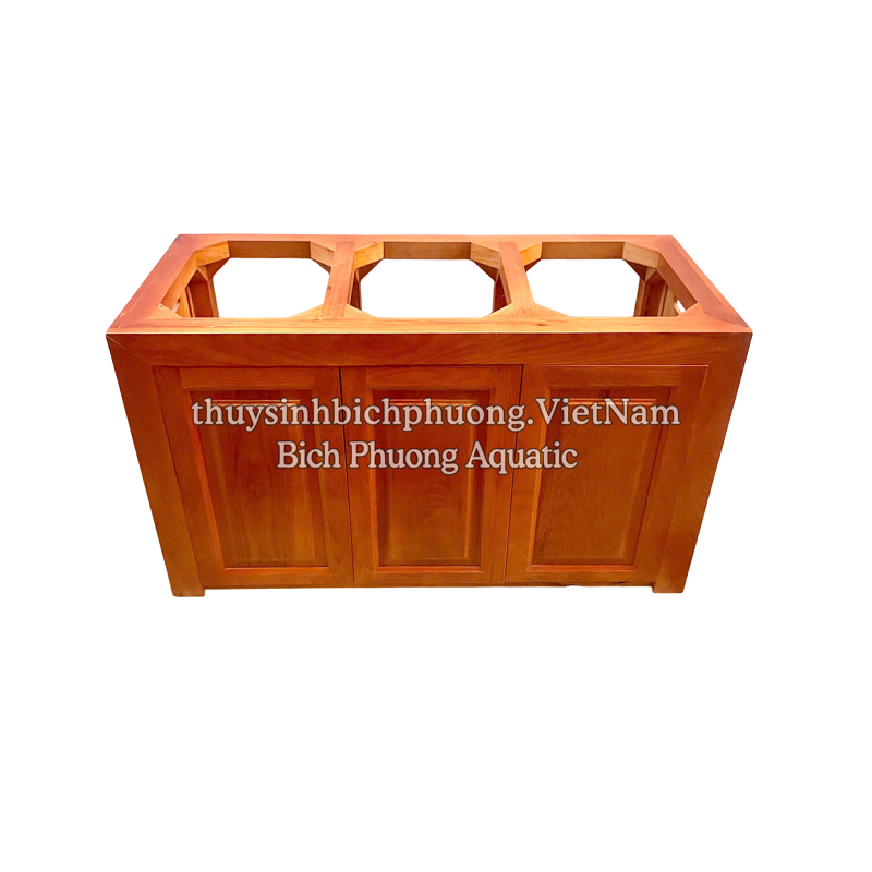 CHÂN TỦ GỖ SỒI MÀU GÕ ĐỎ MẪU 2 - AQUARIUM WOOD CABINET