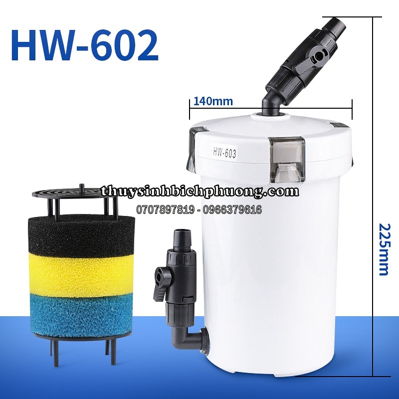 SUNSUN HW-602|603|604 - LỌC PHỤ CHO HỒ CÁ THỦY SINH