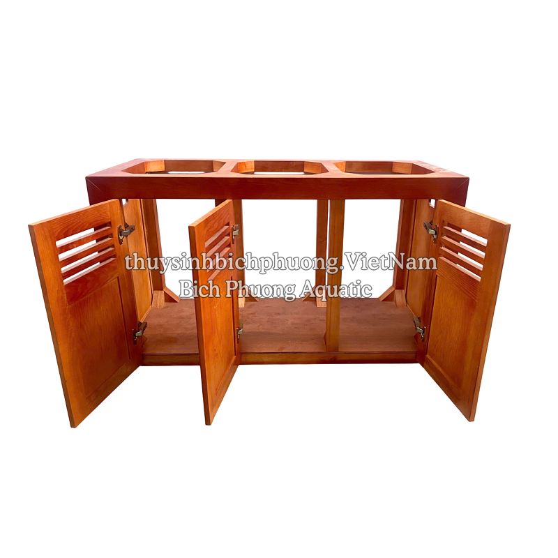 CHÂN TỦ GỖ SỒI MÀU GÕ ĐỎ MẪU 1 - AQUARIUM WOOD CABINET