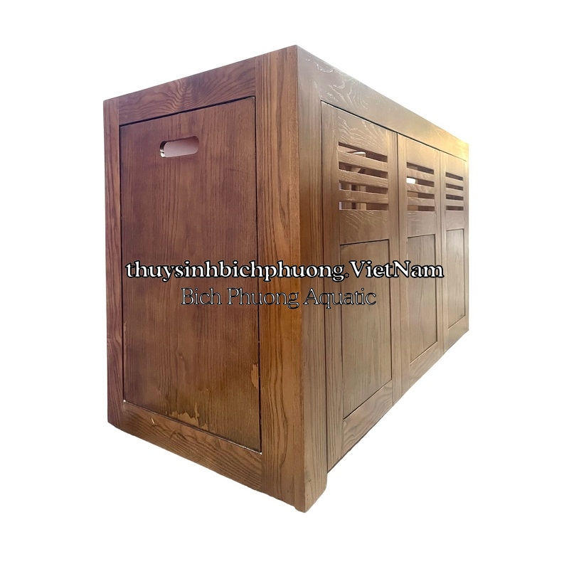 CHÂN TỦ GỖ SỒI MÀU NÂU ÓC CHÓ - AQUARIUM WOOD CABINET