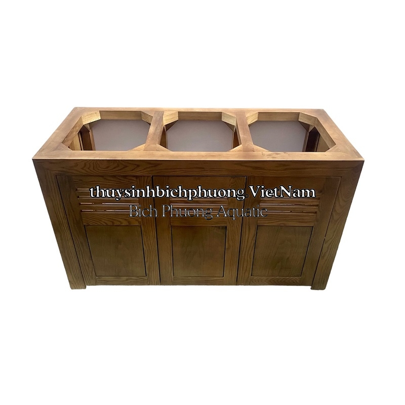 CHÂN TỦ GỖ SỒI MÀU NÂU ÓC CHÓ - AQUARIUM WOOD CABINET