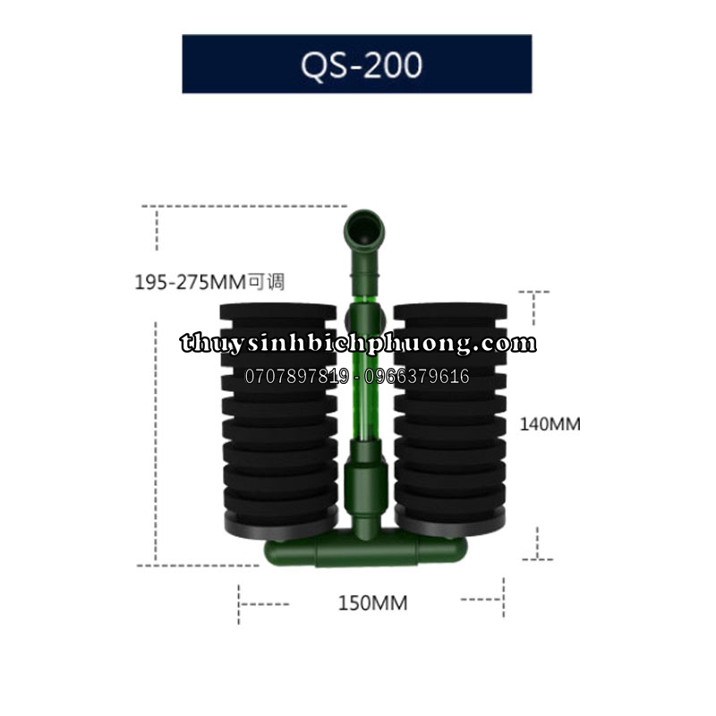 LỌC VI SINH BIO ĐÔI QANVEE SPONGE FILTER