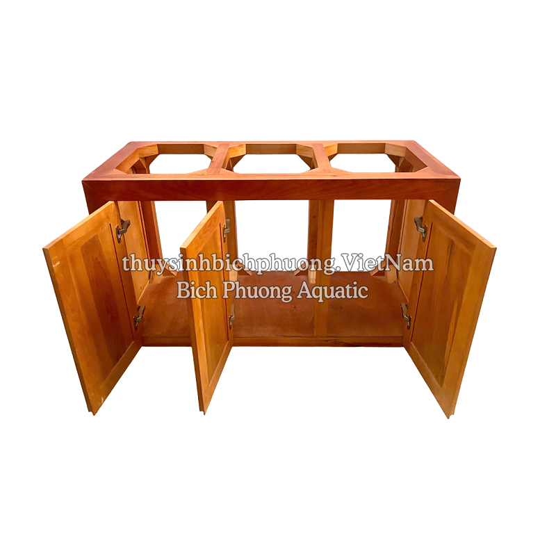 CHÂN TỦ GỖ SỒI MÀU GÕ ĐỎ MẪU 2 - AQUARIUM WOOD CABINET