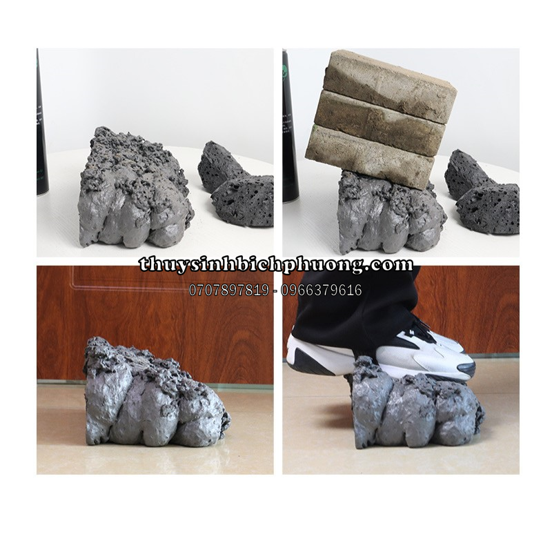 FOAM MIUS TẠO BACKGROUND GIẢ ĐÁ MÀU XÁM ĐEN