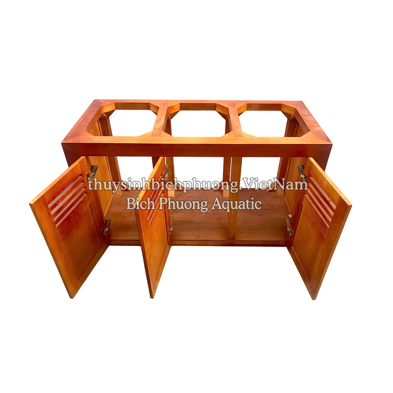 CHÂN TỦ GỖ SỒI MÀU GÕ ĐỎ MẪU 1 - AQUARIUM WOOD CABINET
