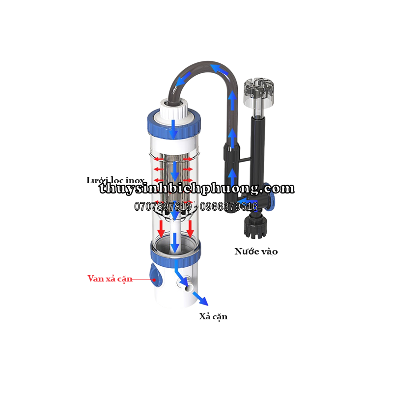 LỌC TREO SUNSUN YBF 500 CÓ THÊM CHỨC NĂNG TÁCH PHÂN, XẢ ĐÁY