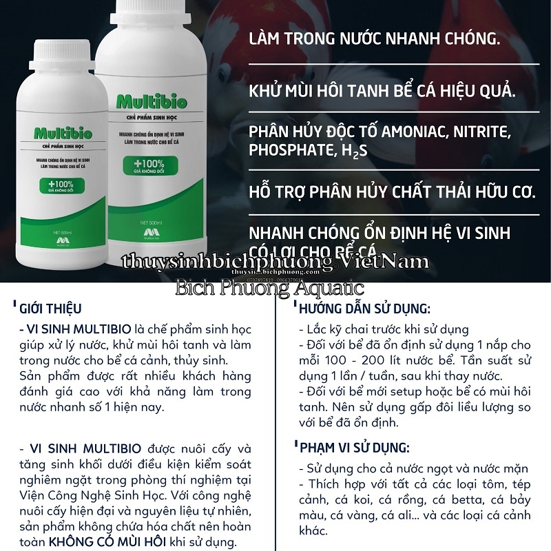 MULTIBIO 125ML 250ML 500ML - VI SINH CÁ CẢNH