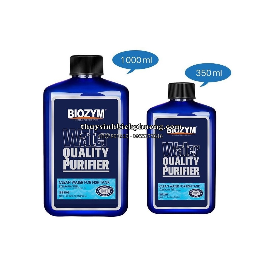 BIOZYM WATER QUALITY PURIFIER - TRỊ TẢO NƯỚC XANH, LÀM TRONG NƯỚC HỒ CÁ THỦY SINH