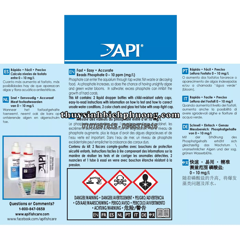 API PHOSPHATE TEST KIT - BỘ KIỂM TRA PO4