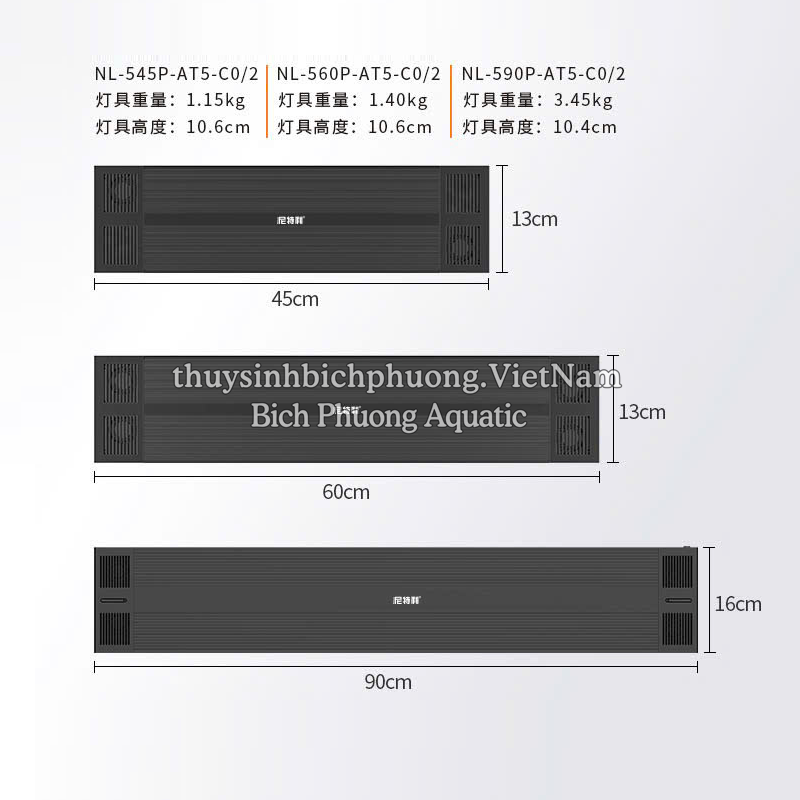 NETLEA AT5C 60 | 90CM LED LIGHT - ĐÈN LED HỒ CÁ THỦY SINH