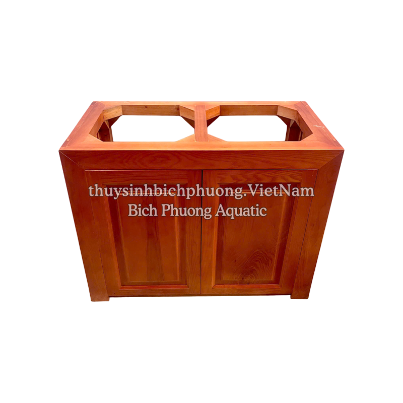 CHÂN TỦ GỖ SỒI MÀU GÕ ĐỎ MẪU 2 - AQUARIUM WOOD CABINET