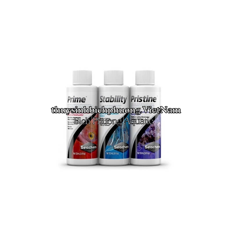 SEACHEM SURE START PACK ( PRIME, STABILITY, PRISTINE) 100ML – BỘ 3 SẢN PHẨM SETUP HỒ MỚI