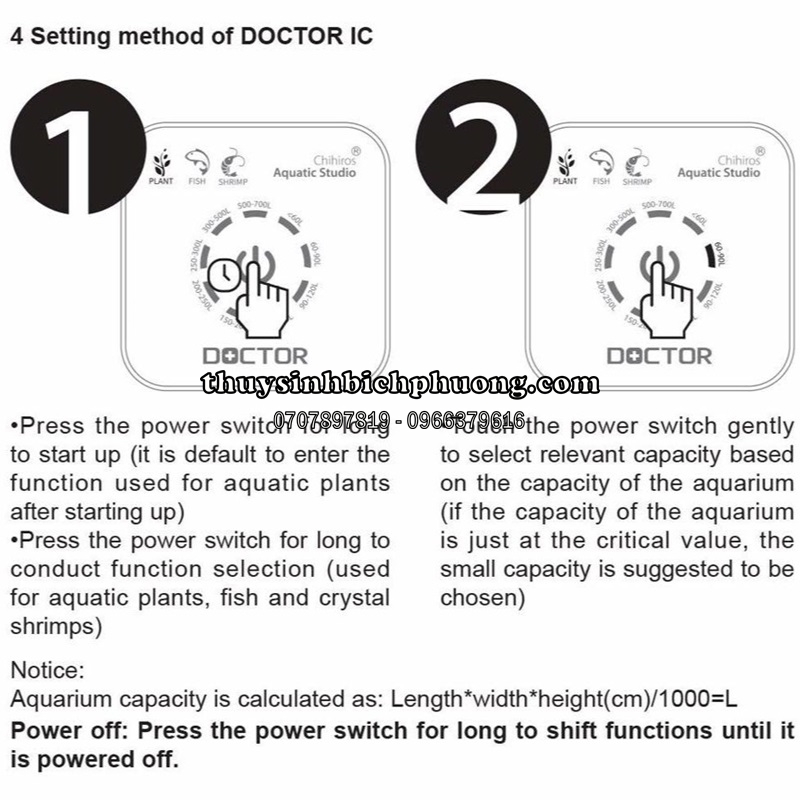 MÁY ỨC CHẾ RÊU KHUẨN HẠI CHIHIROS DOCTOR V3 (CẢM ỨNG)