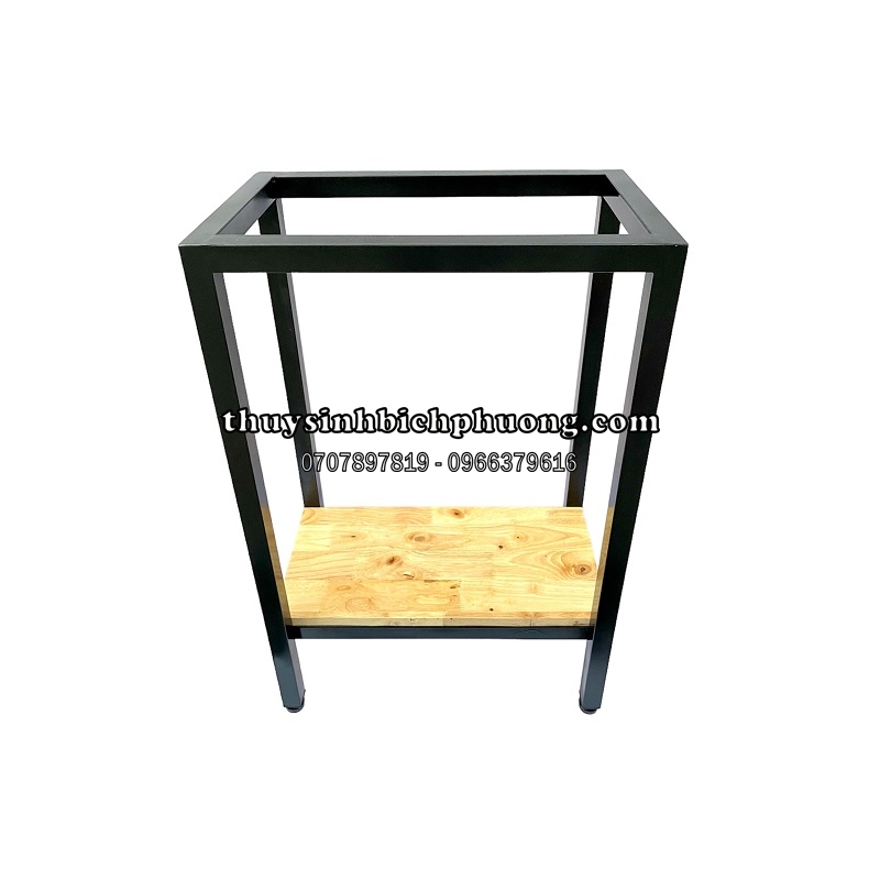 CHÂN ĐỂ HỒ CÁ - KỆ SẮT 2 TẦNG 1 MẶT GỖ