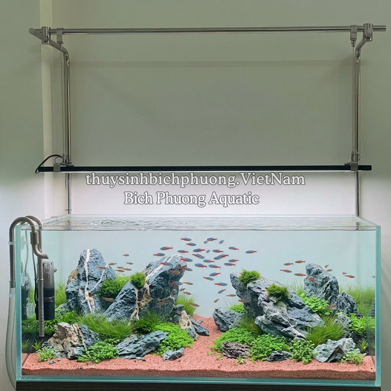 CHÂN TREO / GIÁ TREO ĐÈN ĐÔI INOX MAD M1 CHO HỒ 60CM - 90CM - 120CM - 150CM