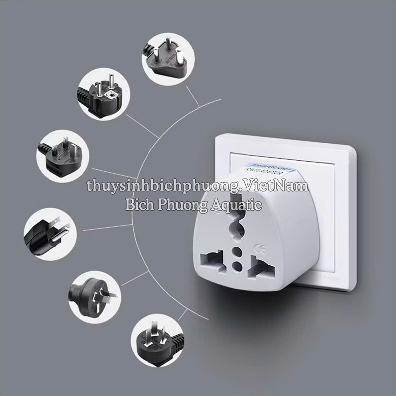 PHÍCH CẮM, Ổ CẮM 3 CHẤU CHUYỂN ĐỔI PHÍCH CẮM 3 RA 2