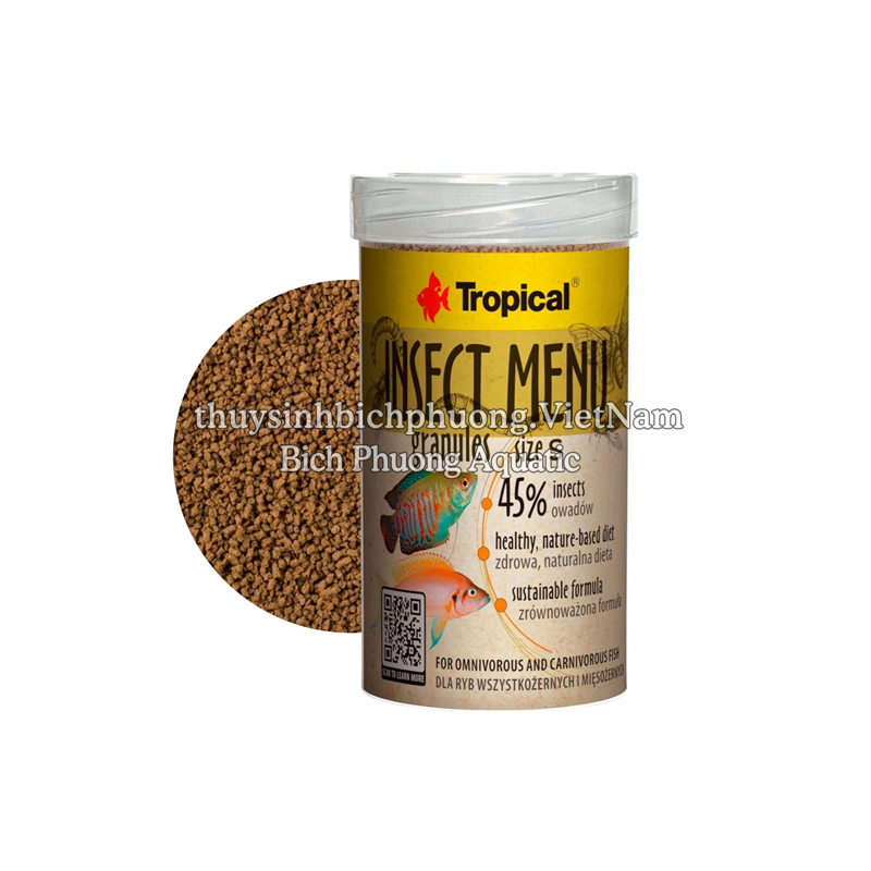 INSECT MENU GRANULES SIZE S – THỨC ĂN HẠT CÔN TRÙNG CHO CÁ CẢNH