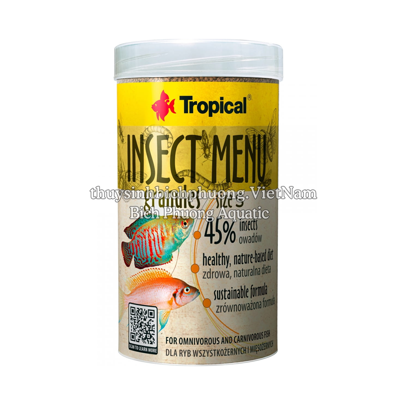 INSECT MENU GRANULES SIZE S – THỨC ĂN HẠT CÔN TRÙNG CHO CÁ CẢNH