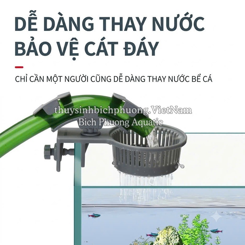 KẸP GIỮ ỐNG NƯỚC BỂ CÁ ĐA NĂNG VOONLINE KÈM RỔ PHÂN TÁN DÒNG CHẢY