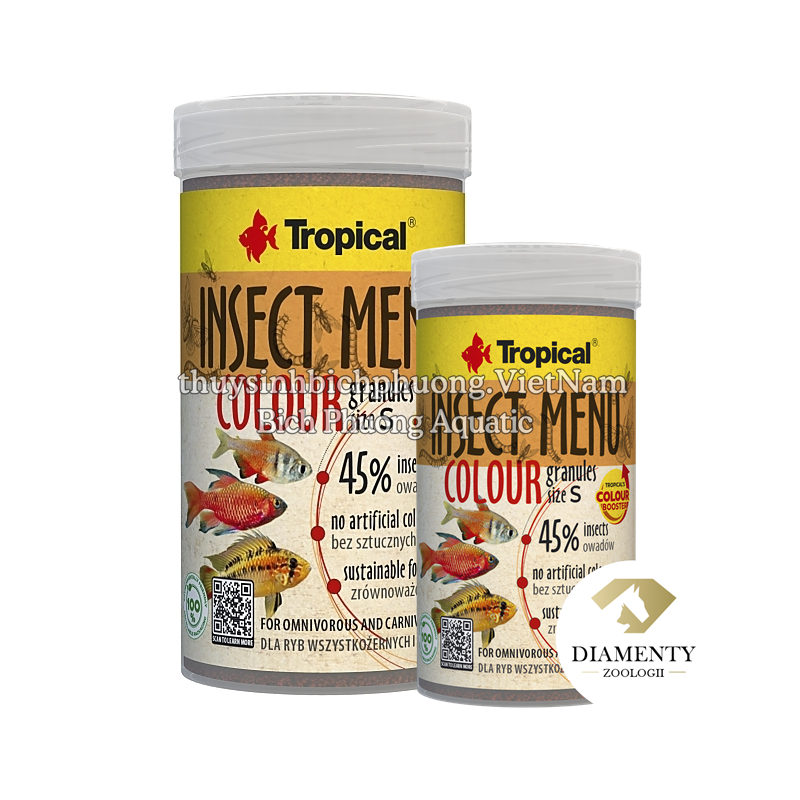 INSECT MENU COLOUR GRANULES SIZE S – THỨC ĂN HẠT TĂNG MÀU CHO CÁ CẢNH