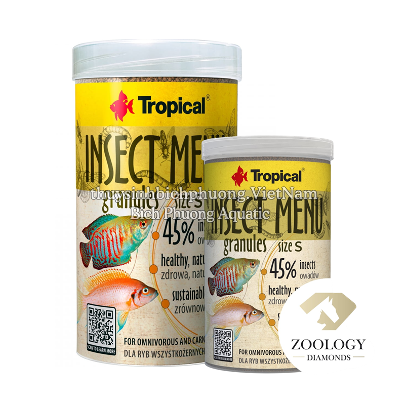 INSECT MENU GRANULES SIZE S – THỨC ĂN HẠT CÔN TRÙNG CHO CÁ CẢNH